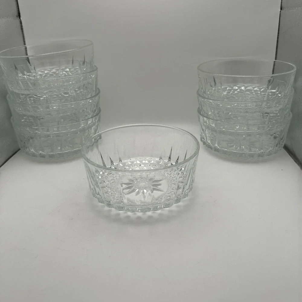 ARCOROC FRANCE Starburst Diamond Pattern Glass 4